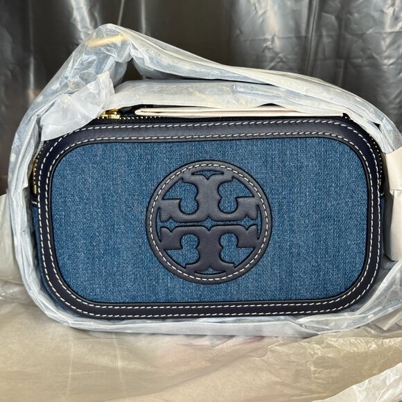 Tory Burch Mini Miller Denim Crossbody Bag - Picture 8 of 11